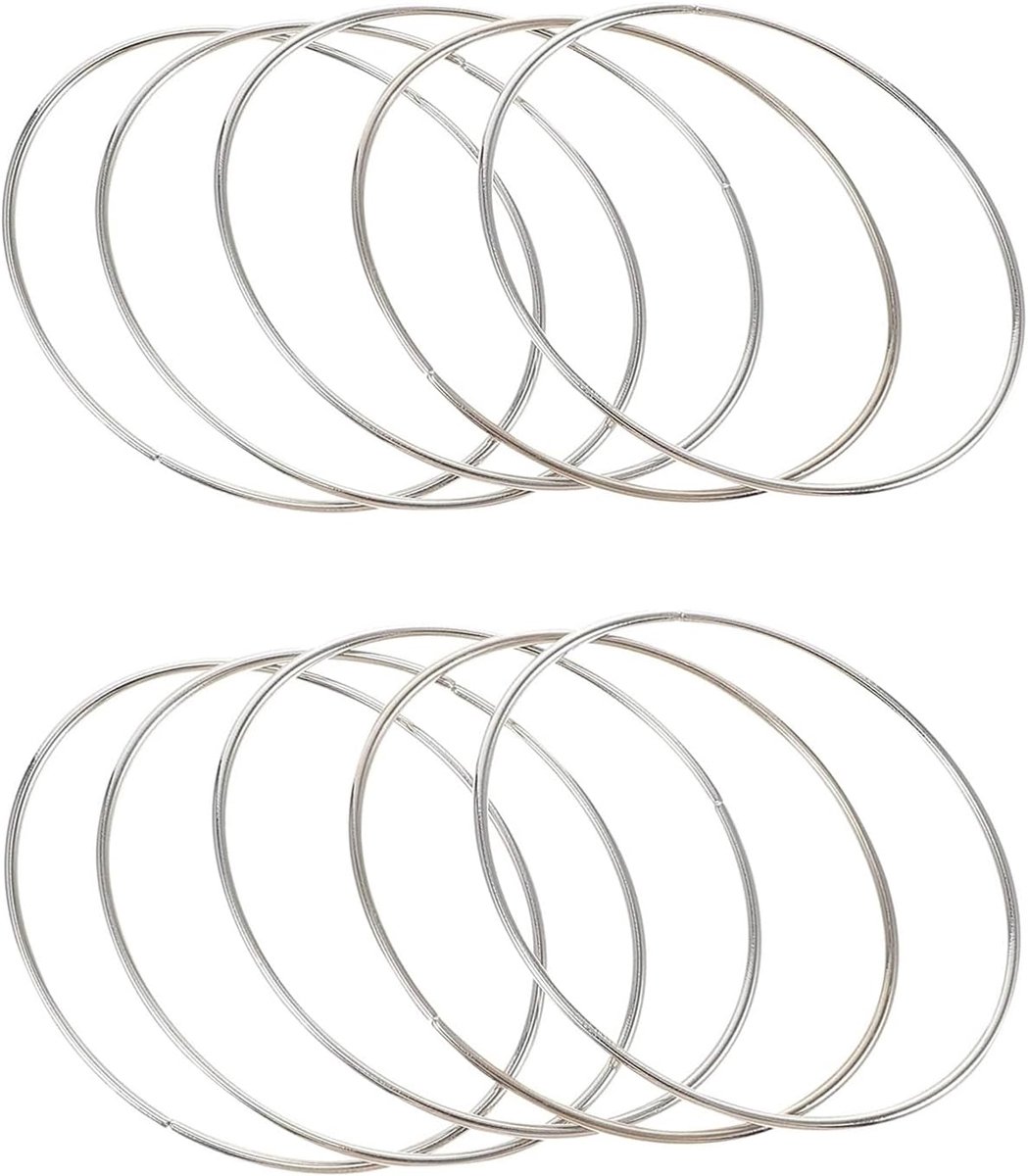 Dromenvanger, ronde ringen, 10 stuks, decoratieve bloemenkrans, ambachtelijke ringen, praktische duurzame dromenvanger, hoepel metalen ring voor dromenvanger, festival, kransen, doe-het-zelf kunst en