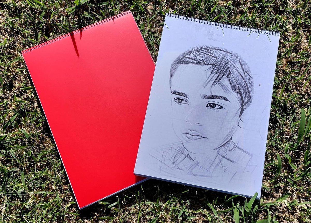 Tekenblok (rood - glas, papier, A4, 90 g, verticaal)