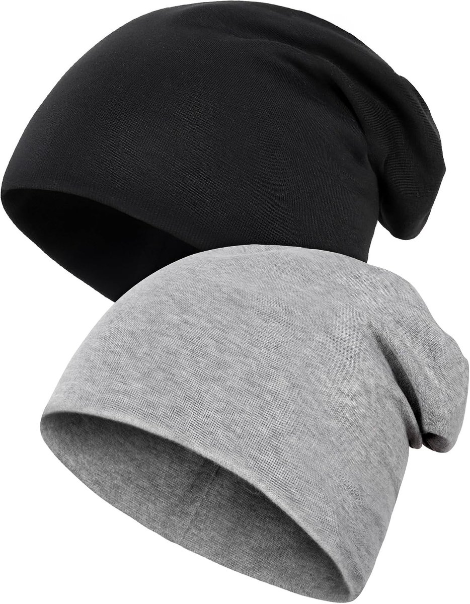 2 stuks kindermutsen, zachte wintermutsen voor jongens en meisjes, warme kindermutsen, dubbellaagse gebreide babymuts voor kinderen, lente, herfst, winter, zwart, grijs, One size