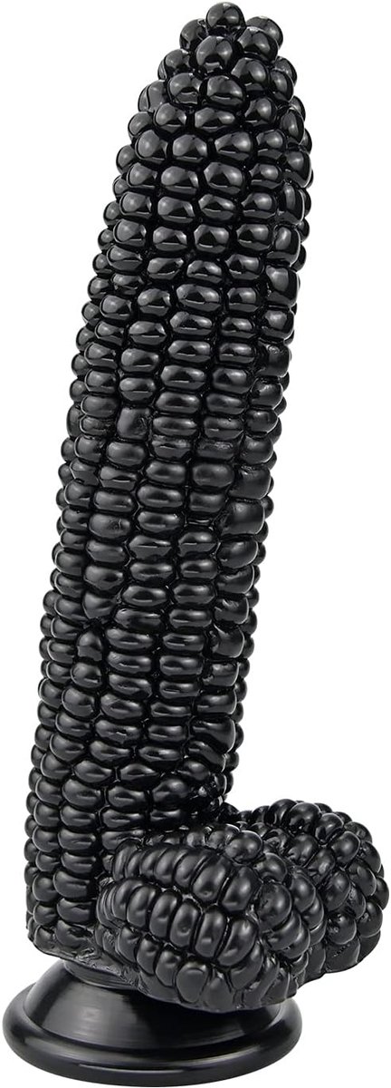 Realistische maïsvorm dildo met zuignap G-punt stimulatoren fruit dildos seksspeelgoed voor vrouwen (zwart)