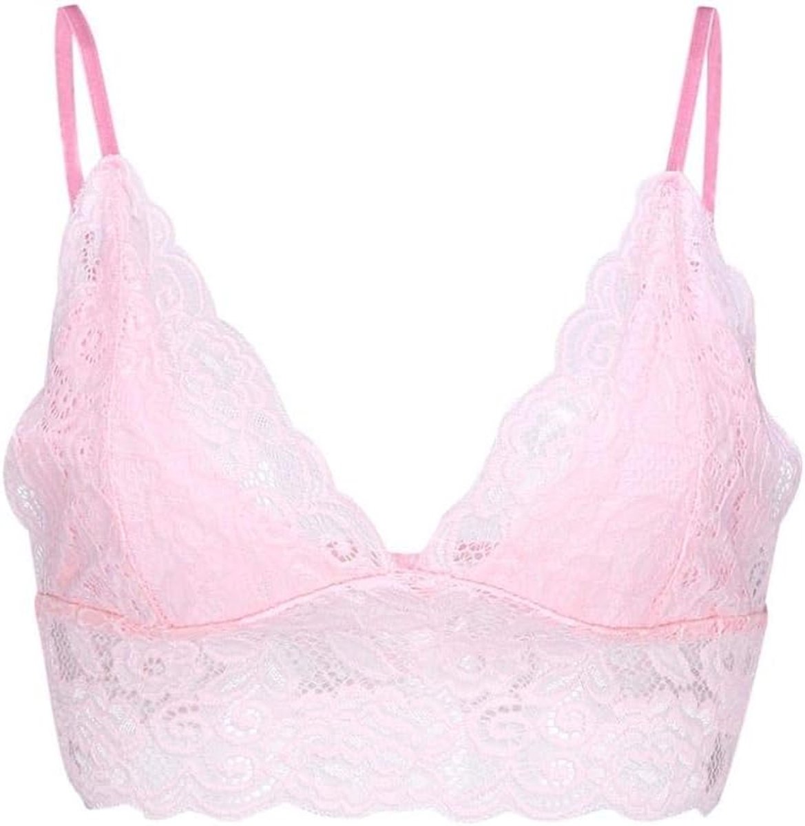Dameskostuums Vrouwen Beha Sexy Kant V-hals Lingerie Retro Transparante Vrouwelijke Lingerie-Pink_S