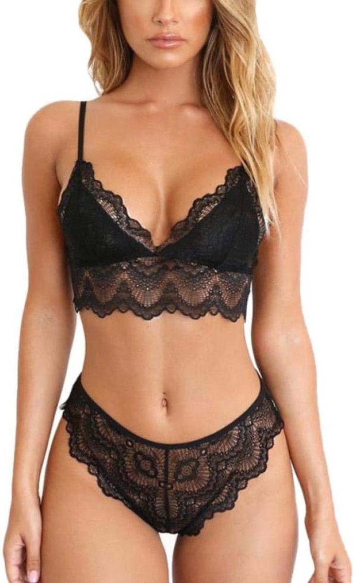 Ondergoed Vrouwen Sexy Lingerie Perspectief Beha Slips Nachtkleding Hol Erotisch Kostuum