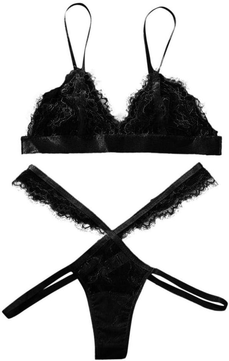 Kant Sexy Lingerie Vrouwen Bh Slips Lingerie Nachtkleding Transparant Kostuum