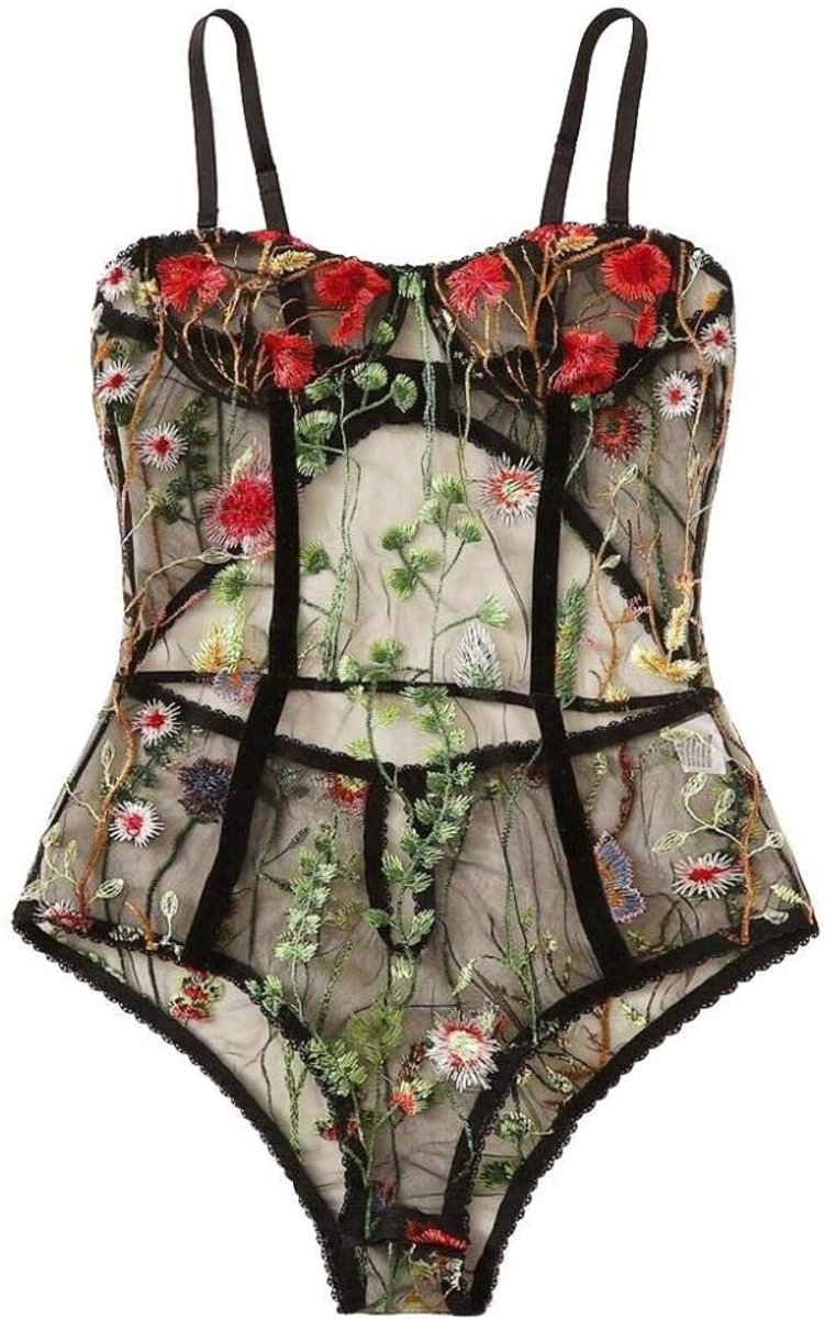 Pure Lace Vrouwen Sexy Backless Lingerie Voor Geborduurde Nachtjapon Set