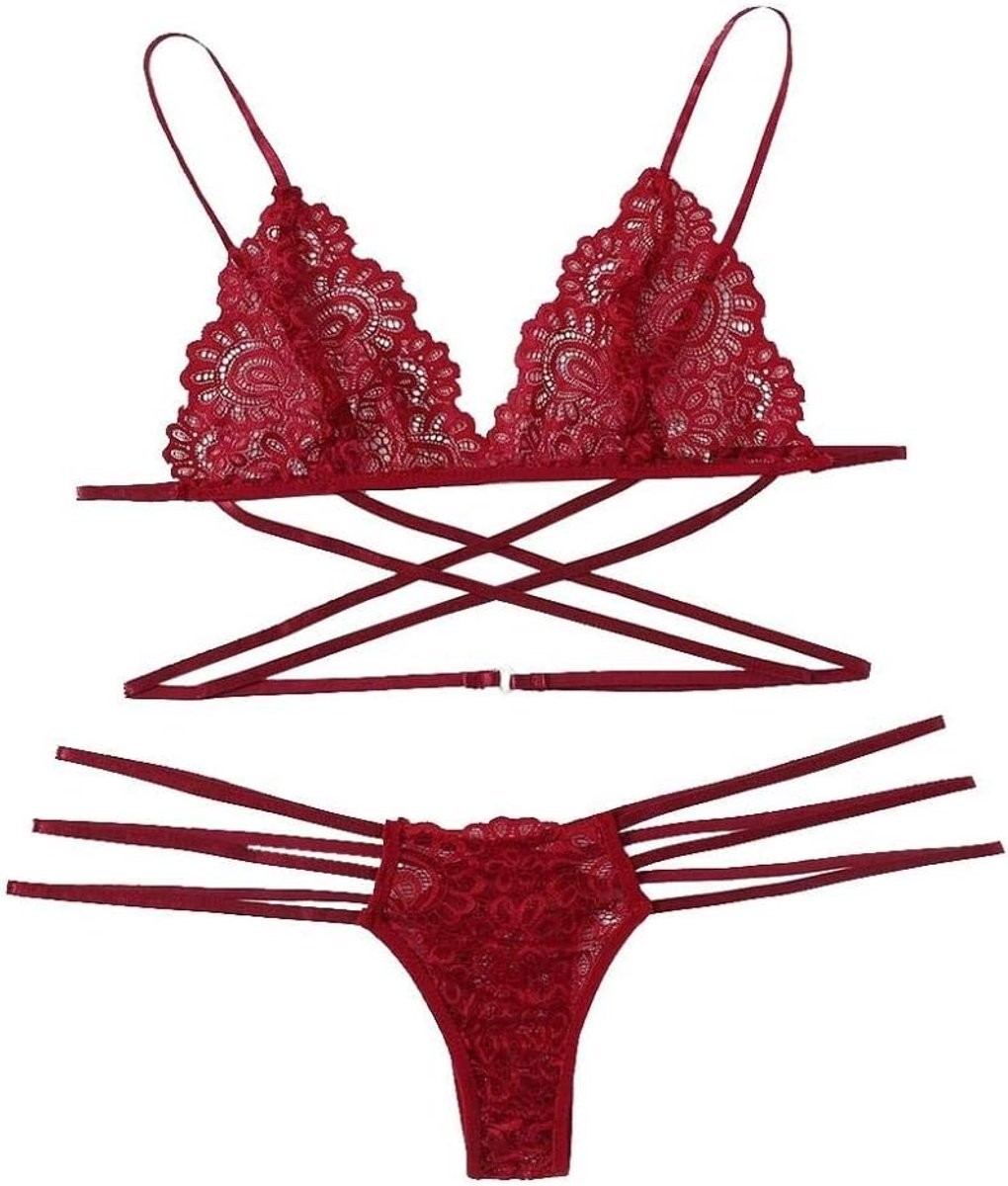 Lingerie Dameslingerie Vrouwen Sexy Kanten Lingerie Thong Set Pyjama Beha Ondergoed Sexy Lingerie