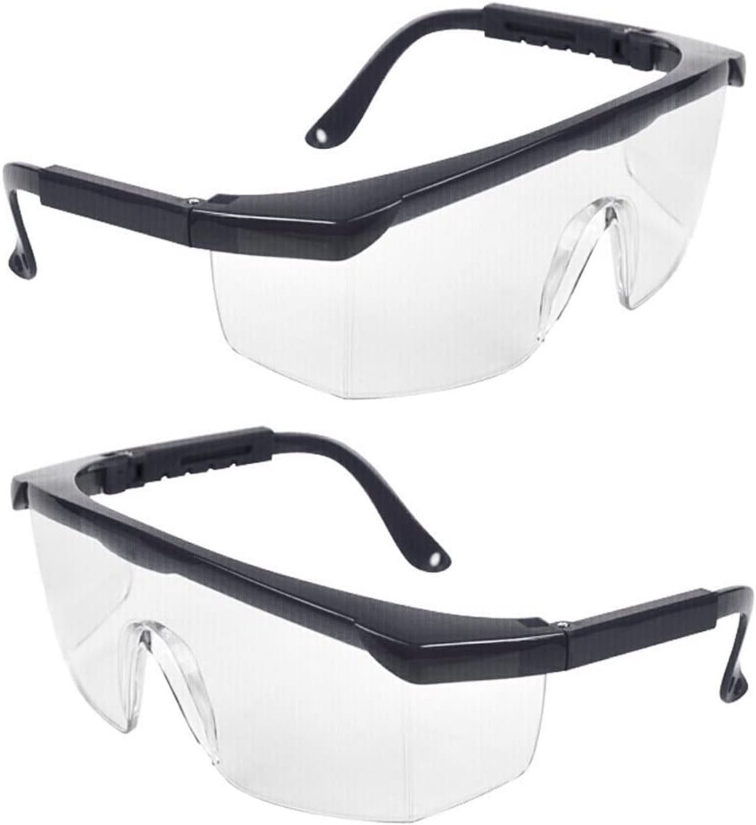 2 stuks wrap around safty bril anti-condens beschermende bril grijze frames oogbril bescherming voor kinderen volwassen oogbescherming met heldere, dikkere pc-lenzen voor