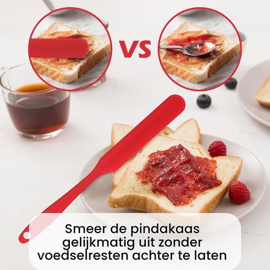 Spatels, bakdeegschraper, blender boter mengstok voor roeren zuurdesem, het verspreiden van jam, poedersuiker en broodroom — afbeelding 4
