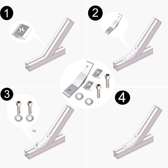 Binnenhoek 135 graden 30x30 hoekverbinder aluminium profielverbinder aluminium profiel hoekverbinder voor stutprofiel, 3D-printer, CNC-router, doe-het-zelf projecten (6 stuks) — afbeelding 3