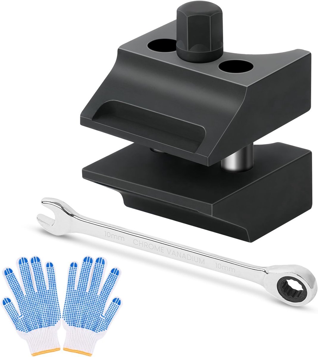 Spreider, suspensie split hub, schokdemper spreidgereedschap met gespleten naaf, spreider gereedschap auto met handschoenen en moersleutel voor voertuigonderhoud, dubbele kop ontwerp
