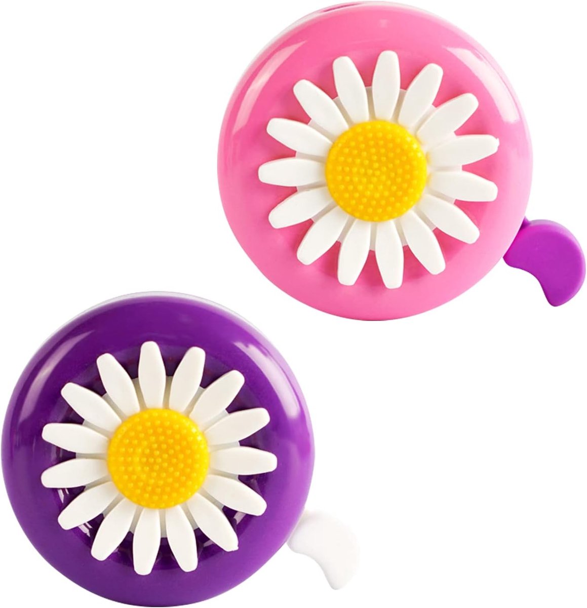 Bellen, bloemenfietsbel, schattige kinderbel, geschikt voor jongens en meisjes, ideaal accessoire voor kinderfietsen (paars, roze)