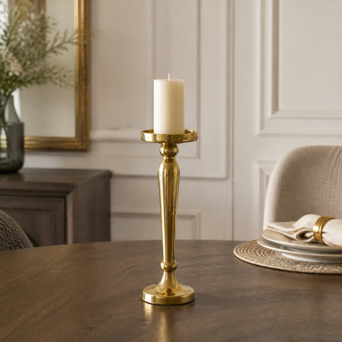 Hoppa! Kaarsenstandaard - Goud - 11 x 10 x 33 (B x D x H)