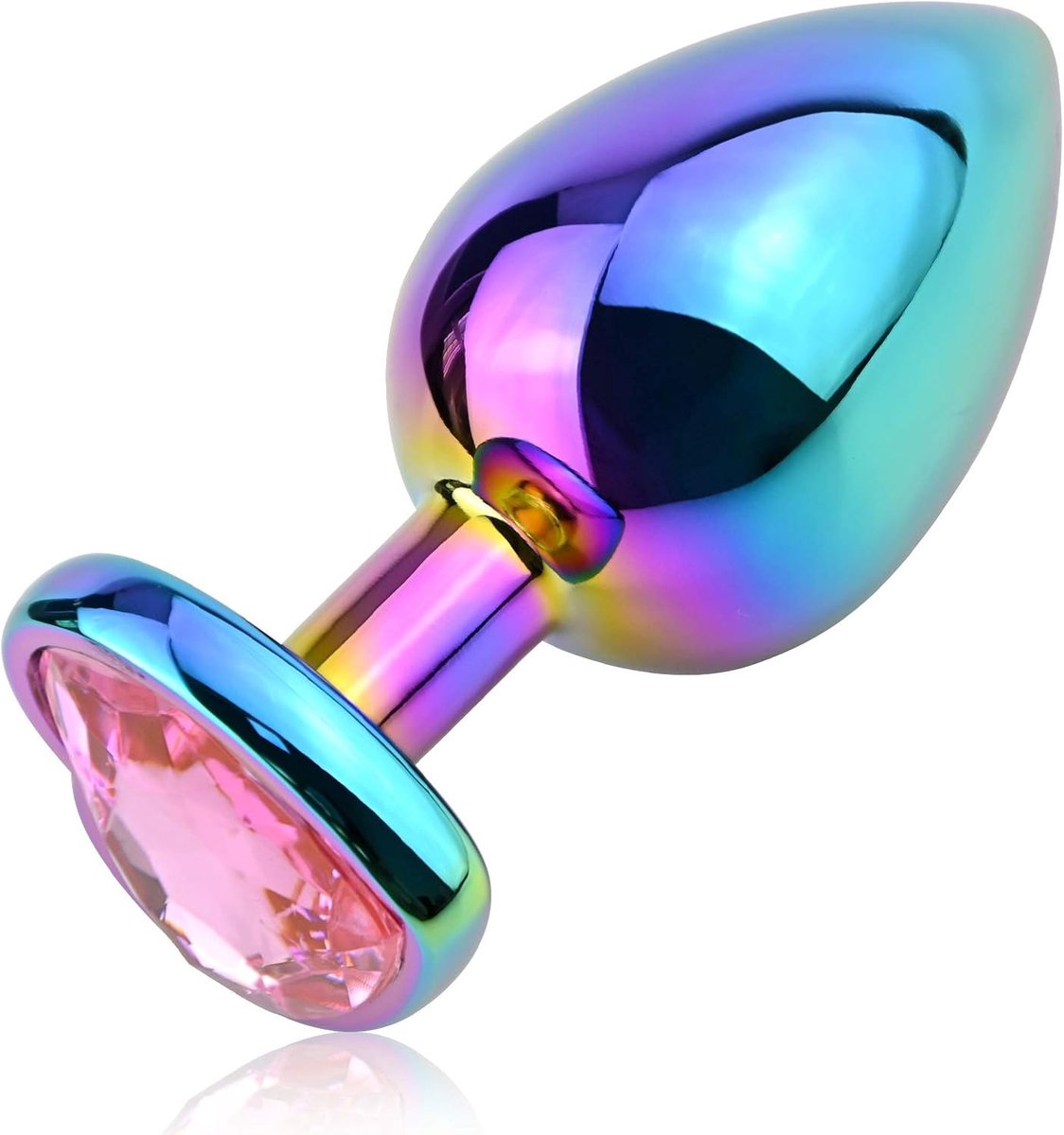 Anale plugs butt plug anale trainer set luxe kleurrijke hartvorm juweel anaal seksspeelgoed voor vrouwen mannen paren (roze, L)