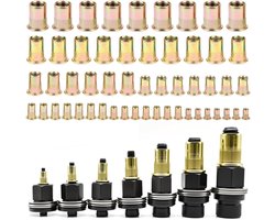 217 stuks, klinkmoeren, handmatige klinkmoer voor M3, M4, M5, M6, M8, M10, M12, moeren, klinkmoeren, gereedschap voor hand, klinkmoeren, klapgereedschap