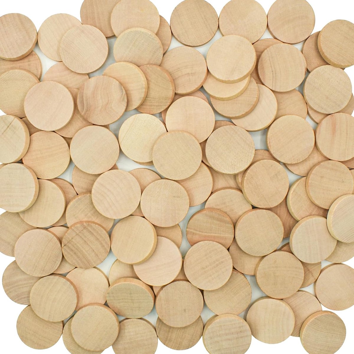 Onafgewerkte houten plakjes 5 cm ronde houten munten houten schijf blanco voor doe-het-zelf ambachten kunstbenodigdheden (2 x 5/16 inch)
