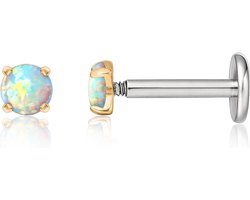 Limerencia 18G titanium traguspiercing, 2 stuks medische lippiercing, labret-steker hypo-allergene helix piercing oor voor navel tong wenkbrauw lip septum neus oor piercing