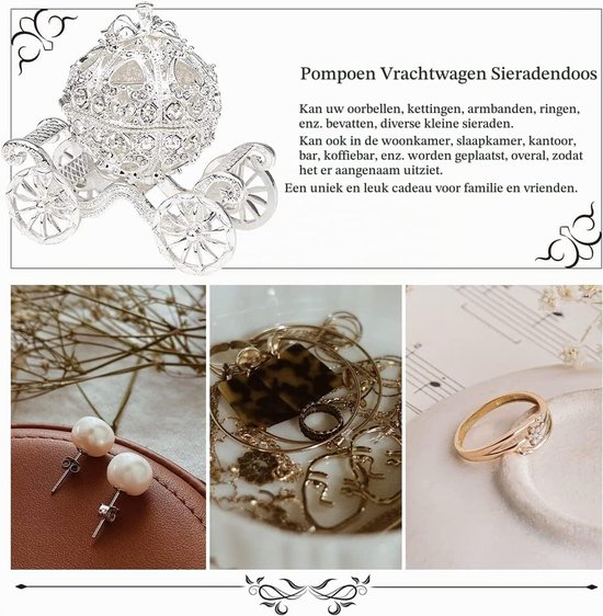 Pompoen Vervoer Snuisterijdoosje, Versierd Collectible Beeldje Unieke Gift om de Ring Sieraden Doos op te slaan Metaal Ambachten Gift Tafelblad Decoratie — afbeelding 3