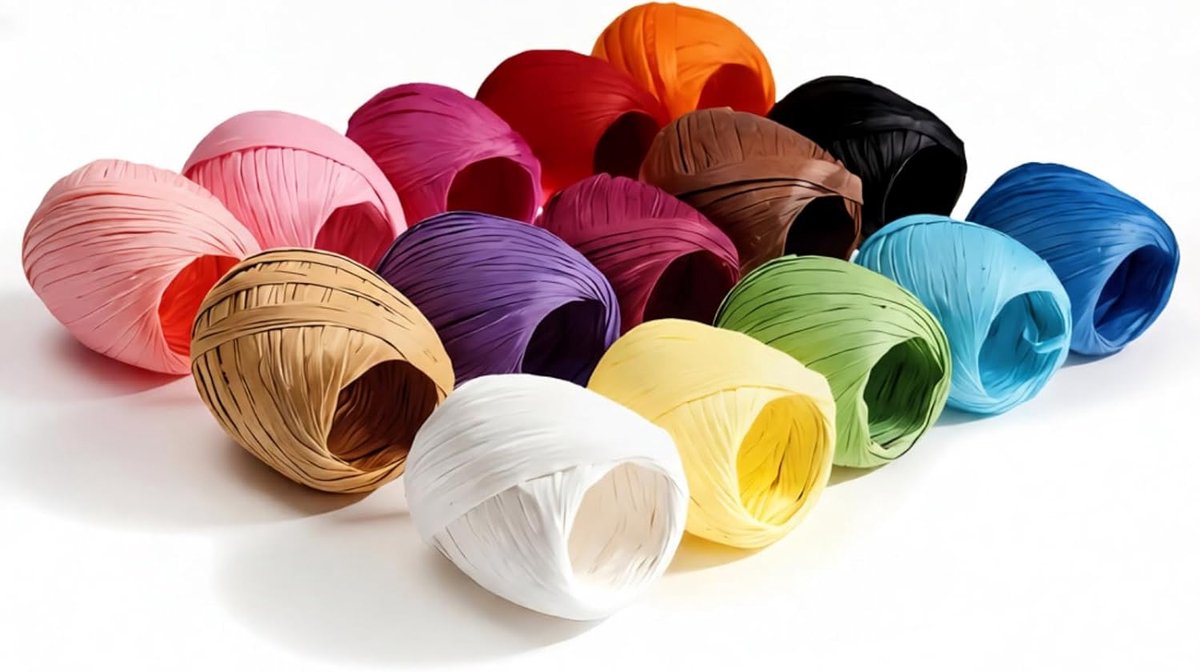 Raffia Papieren lint touw snaren 15 rollen 15 kleuren set voor doe-het-zelf ambachtelijke geschenkdoos verpakking