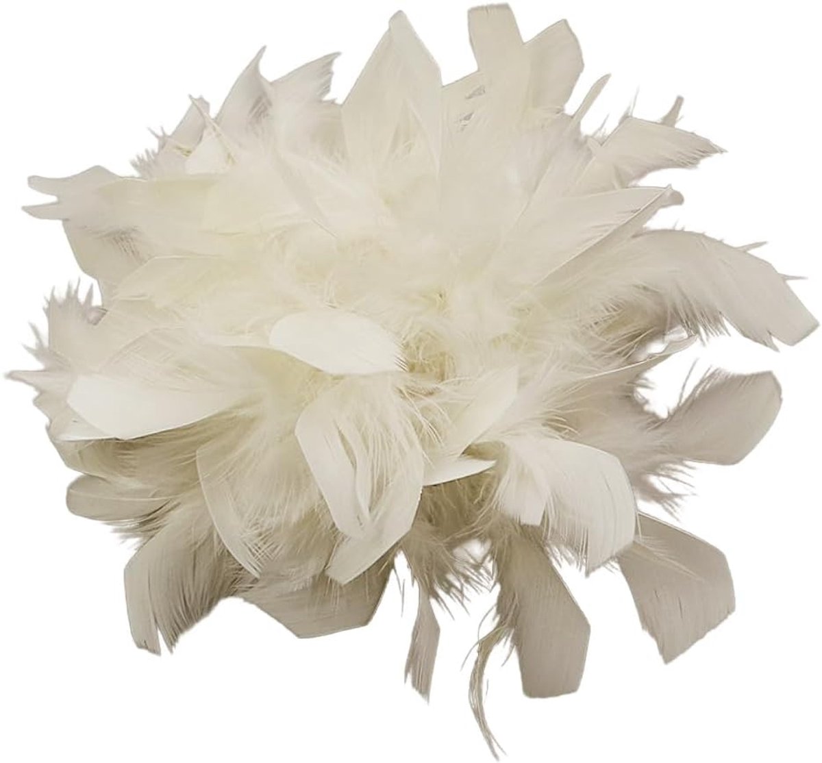Veer haarspeld broche dames veerbroche kalkoenveer broche veerkorset vintage veren hoofdsieraad corsage haaraccessoires voor doe-het-zelf bruiloft feest verjaardag sieraden accessoires, wit