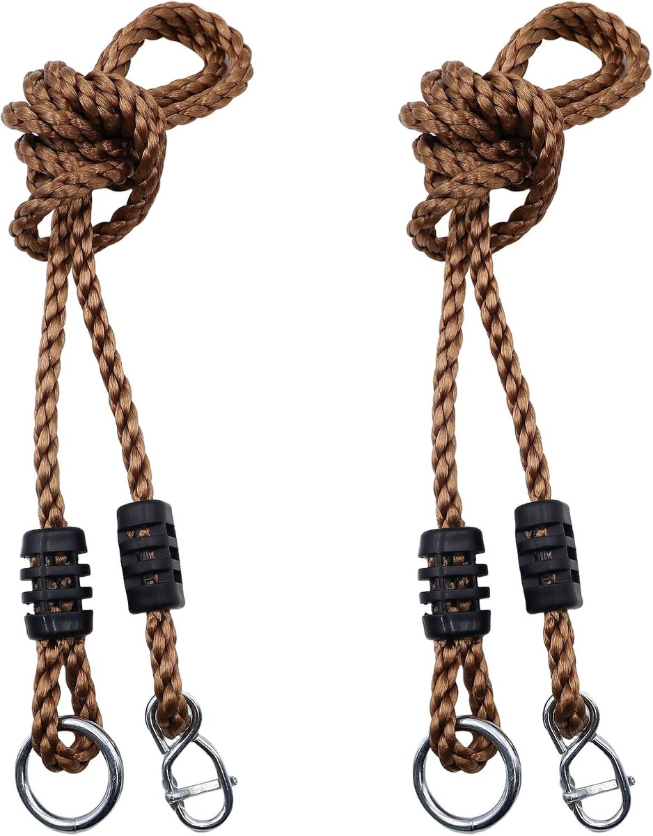 2 stuks verstelbare schommeltouwen, verlengsnoeren, schommels, buiten, 2 m, verlenging, schommeltouw, voor hangmatten en schommels, binnen en buiten