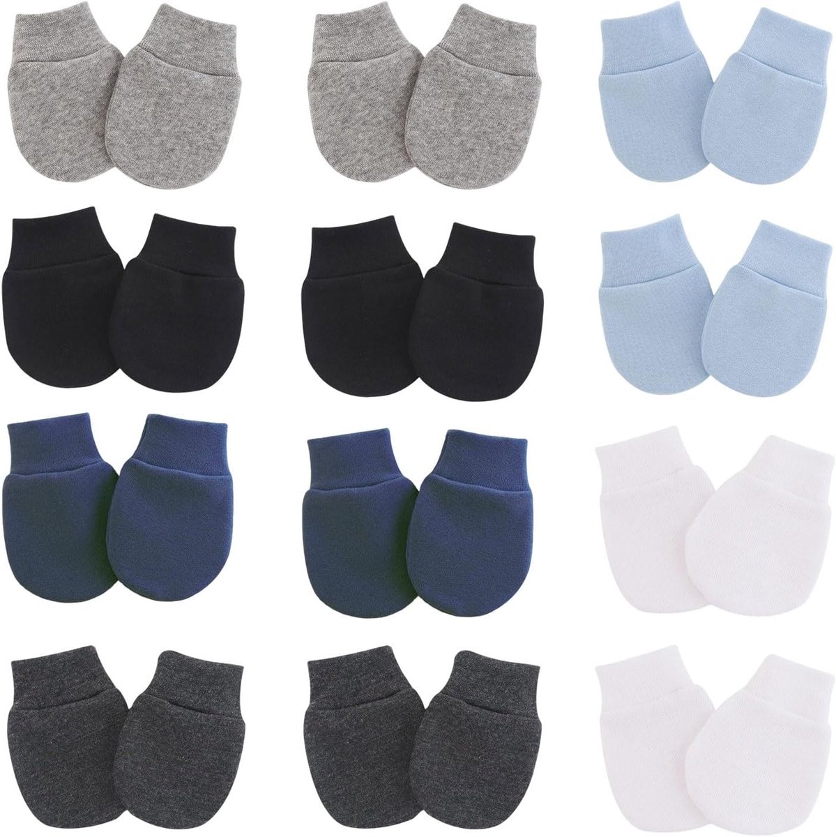 12 paar wanten voor baby's, geboorte, katoen, beschermende wanten tegen krassen, katoenen handschoenen voor baby's, pasgeborenen, kleine handschoenen voor baby's, 0-6 maanden, baby, meisjes