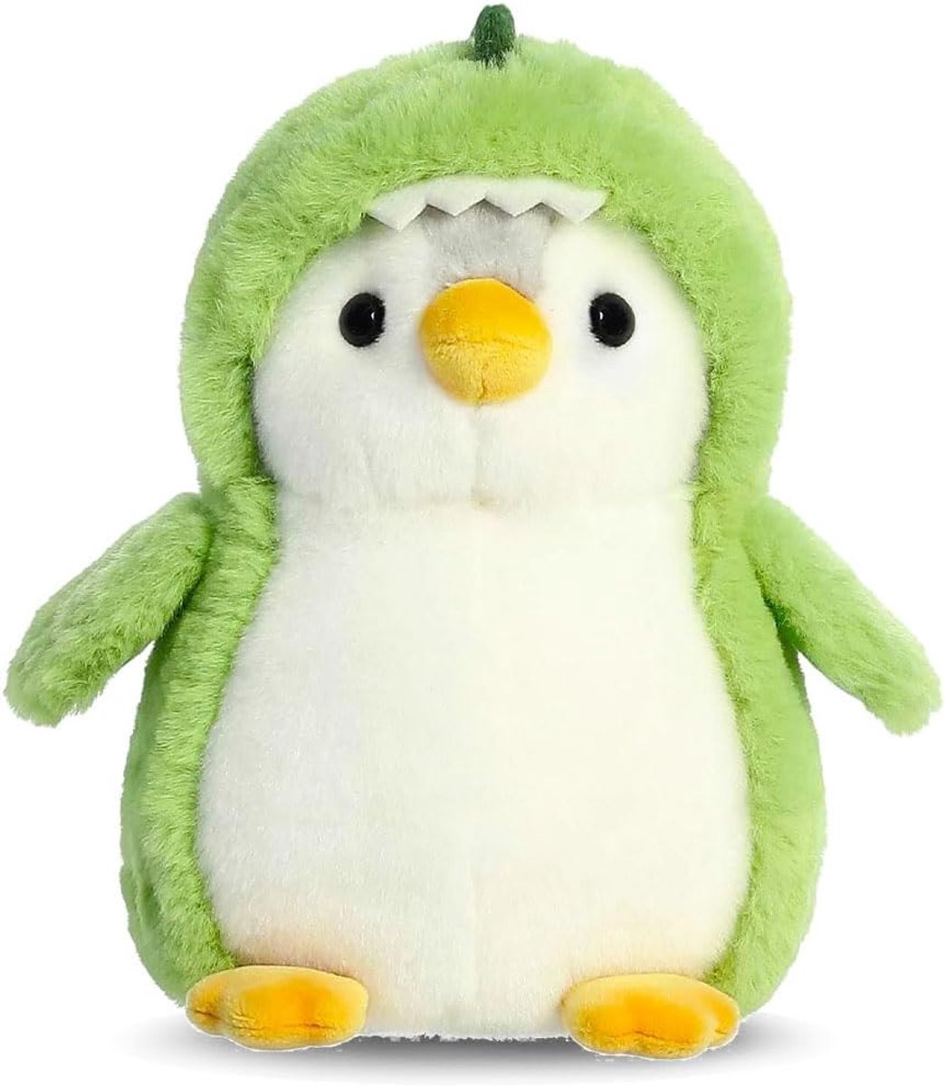 Pinguïn Pluche, 20 cm, pluche pinguïn speelgoed voor jongens en meisjes, pinguïn pop, cadeaus voor kinderen, pluche pinguïns, speelgoed om mee te knuffelen (groene dinosaurus)