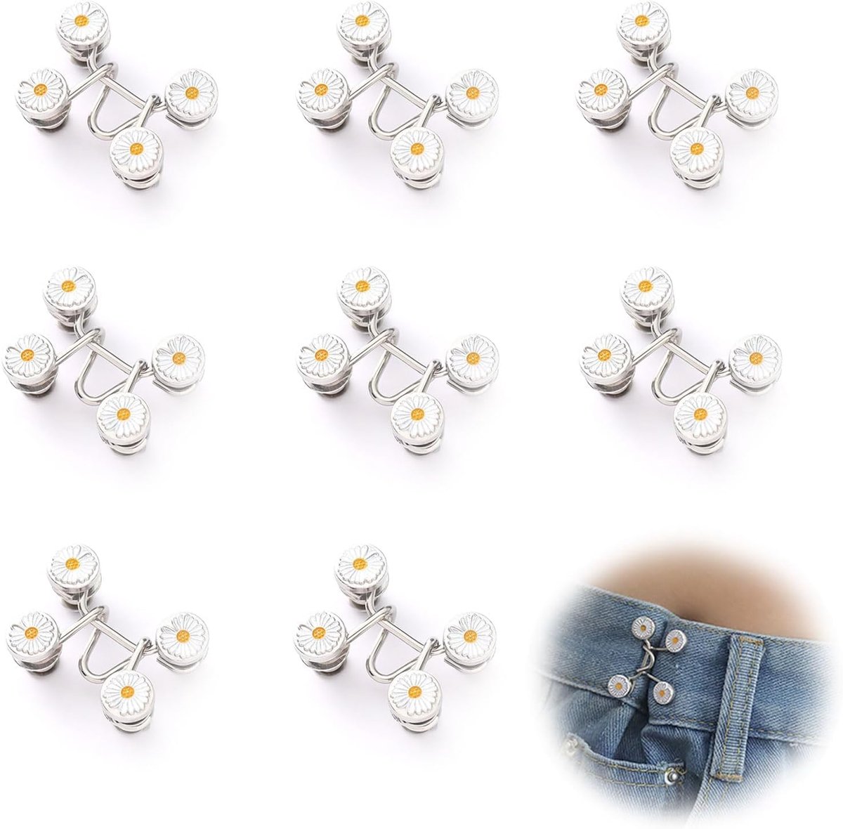 Knopen, broekkast, taille voor jeans, geen naden nodig, om de maat van de broek aan te passen