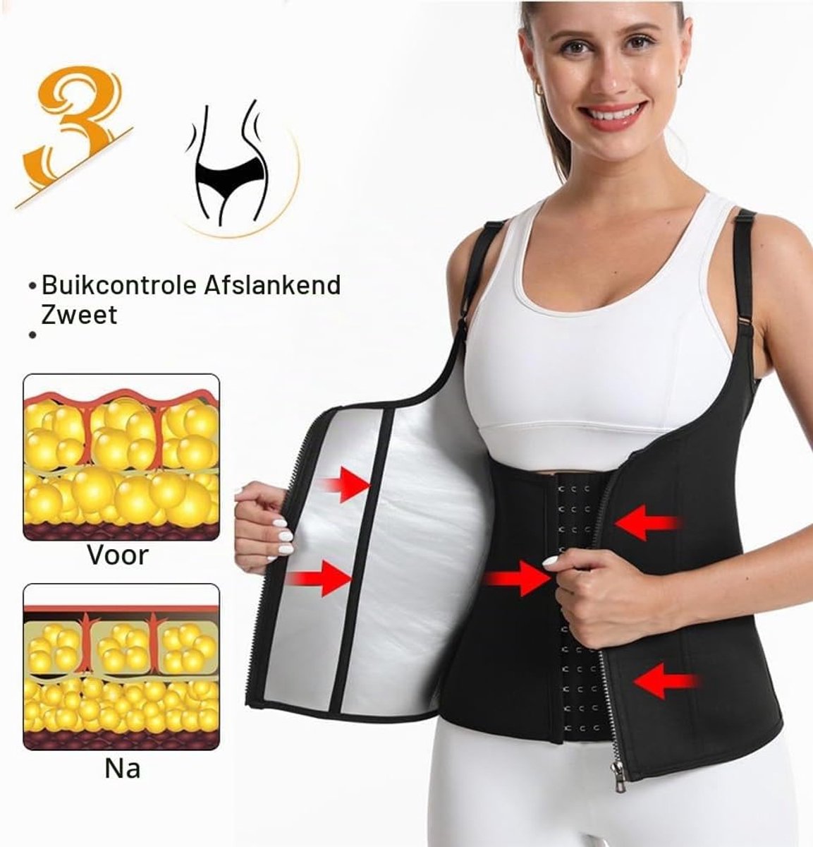 Taille Trainer Vest voor Vrouwen 3 Rijen Haak & Oogsluiting Body Shapewear Buikcontrole Postpartum Herstel Sport Gordel
