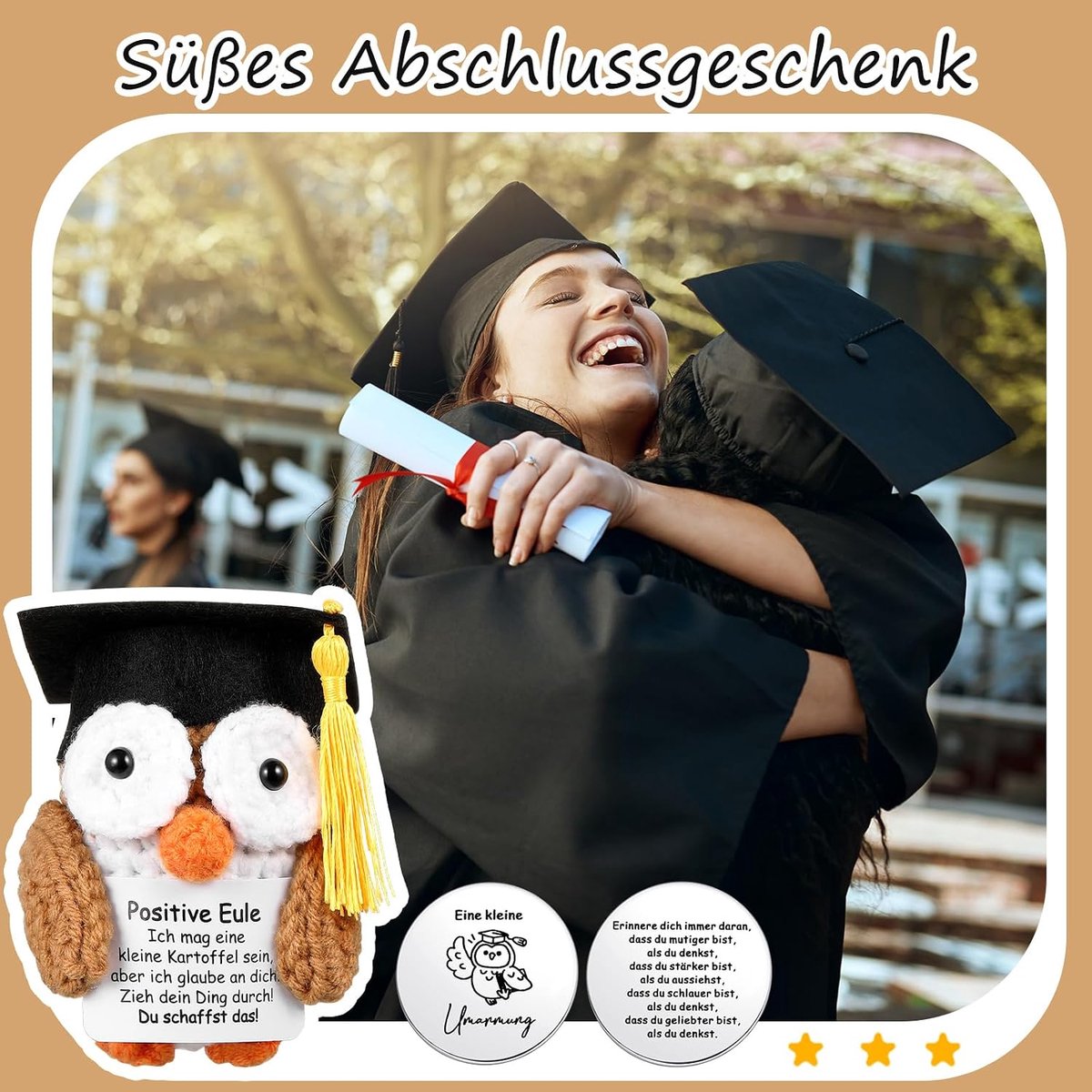 Uil pop en kleine omarming geluksbrenger je creatiefst cadeau creatieve breiwol uil pop examen geluksbrenger Pocket Hug Mutmaker opvrolijken goed beter cadeau — cadeau in Cadeau-ideeën - foto 4