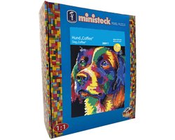 Ministeck mozaïekset kleurrijke hond koffie XXL box 8500 stuks.