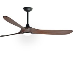Goedewaere Plafondventilator Nordic Wood - Lamp - Afstandsbediening - Stil - Timer - 152cm