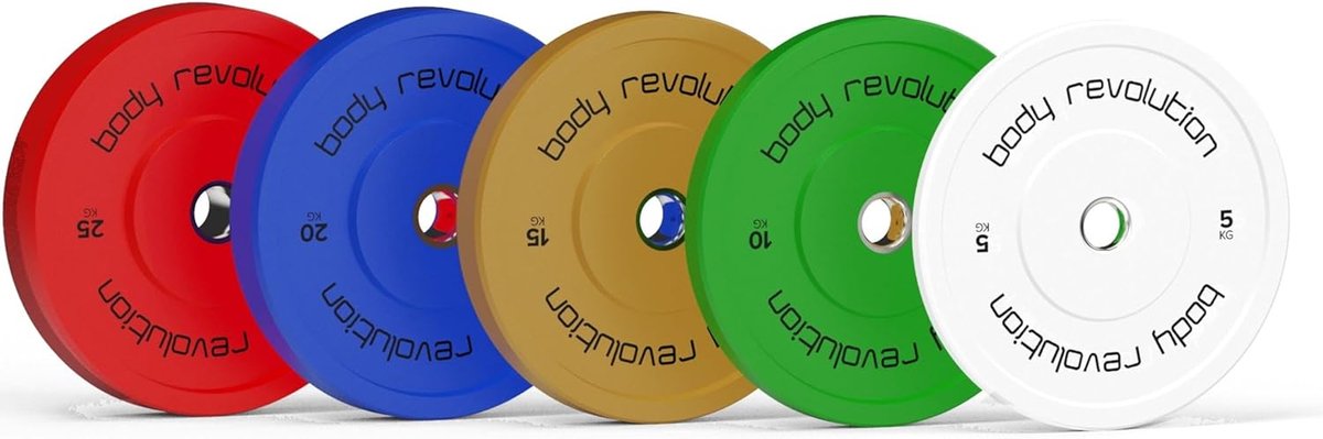 SnelShoppen - Olympic Bumper Plates 25 kg - Rubber Coated Gewichtsschijven voor Krachttraining en Fitness - Ideaal voor Thuis Gym - Stabiele en Duurza