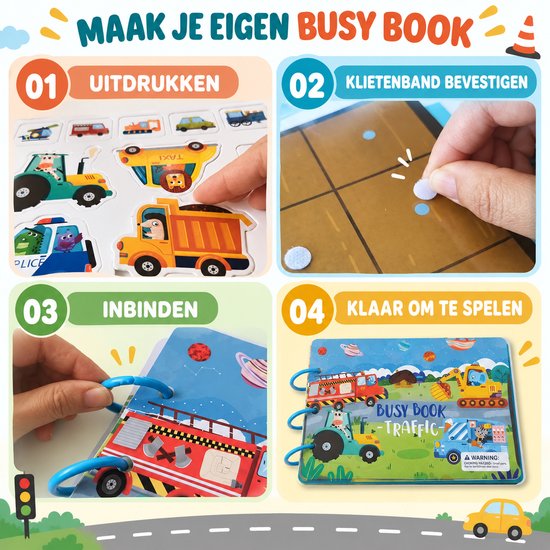Busy Board Book Auto Thema- Montessori Doeboek 3 jaar 4 jaar - Activiteitenboek Jongens en Meisjes 5 jaar- Stickerboek 2 3 4 jaar - Educatief Speelgoed Jongen - Kleuterspeelgoed voor onderweg- Montessori Speelgoed op reis van Merkloos — afbeelding 2