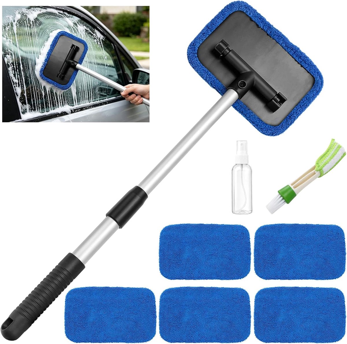 Autoruiten, interieurreinigingsset, multifunctionele ruitenreiniger, autoset - ShopVlot