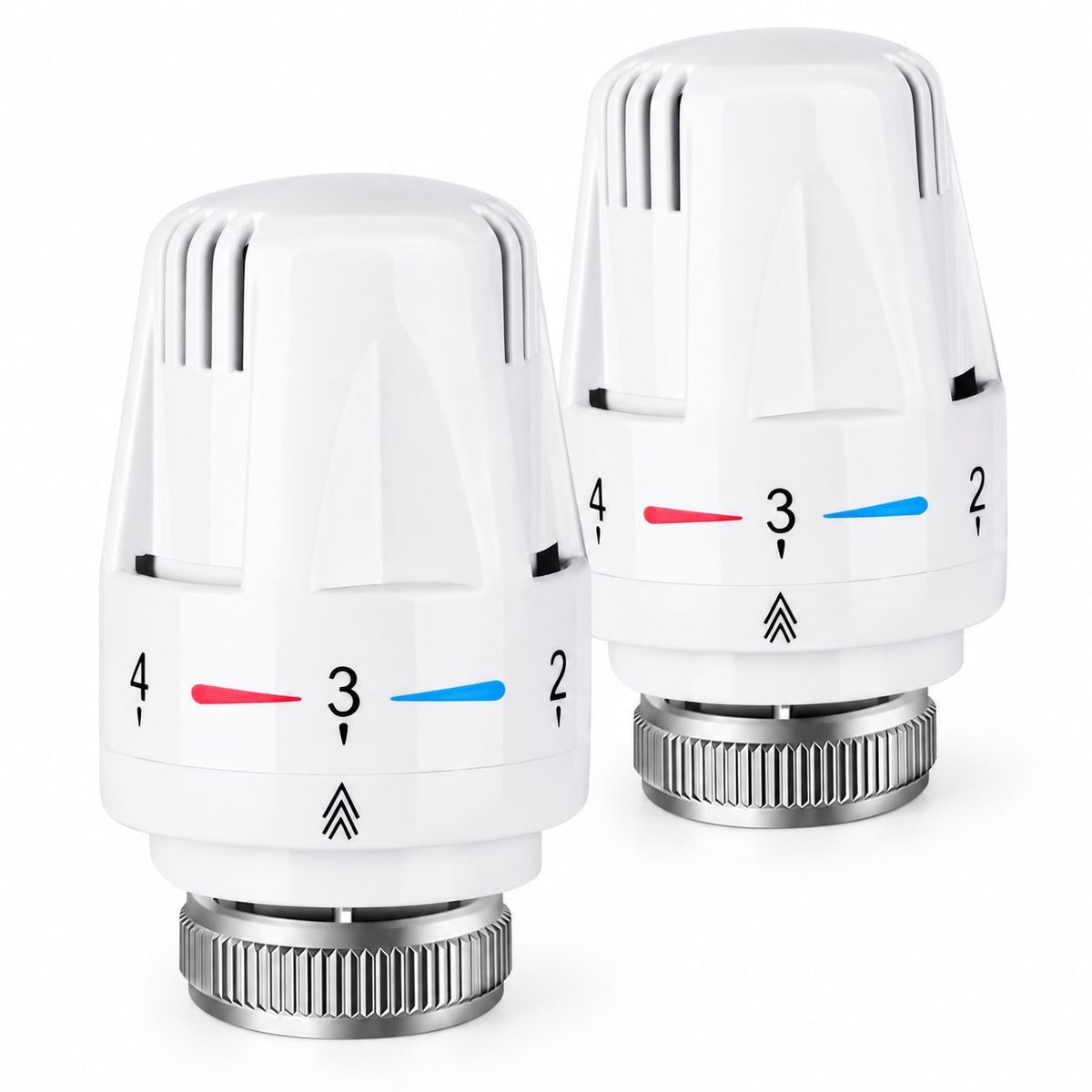 VHV - Thermostaatkop - 2 stuks - Verwarmingsregelaar - Wit - Radiatorthermostaatknop - Vervangingskop - Thermostaatkraan - voor radiatorventiel