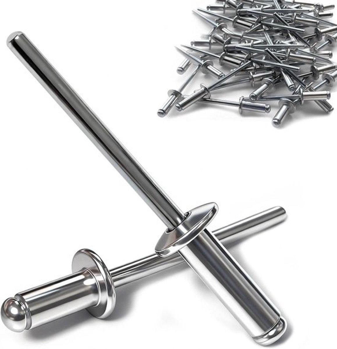 Aluminium blindklinknagels - Set popnagels - Universele bevestiging - Roestbestendig materiaal - 4 x 8 mm - Zilverkleurig