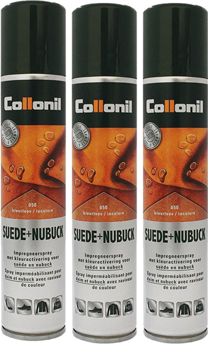 3x Suède spray & Nubuck spray - bulk korting - Collonil suede+nubuck – Kleurloze