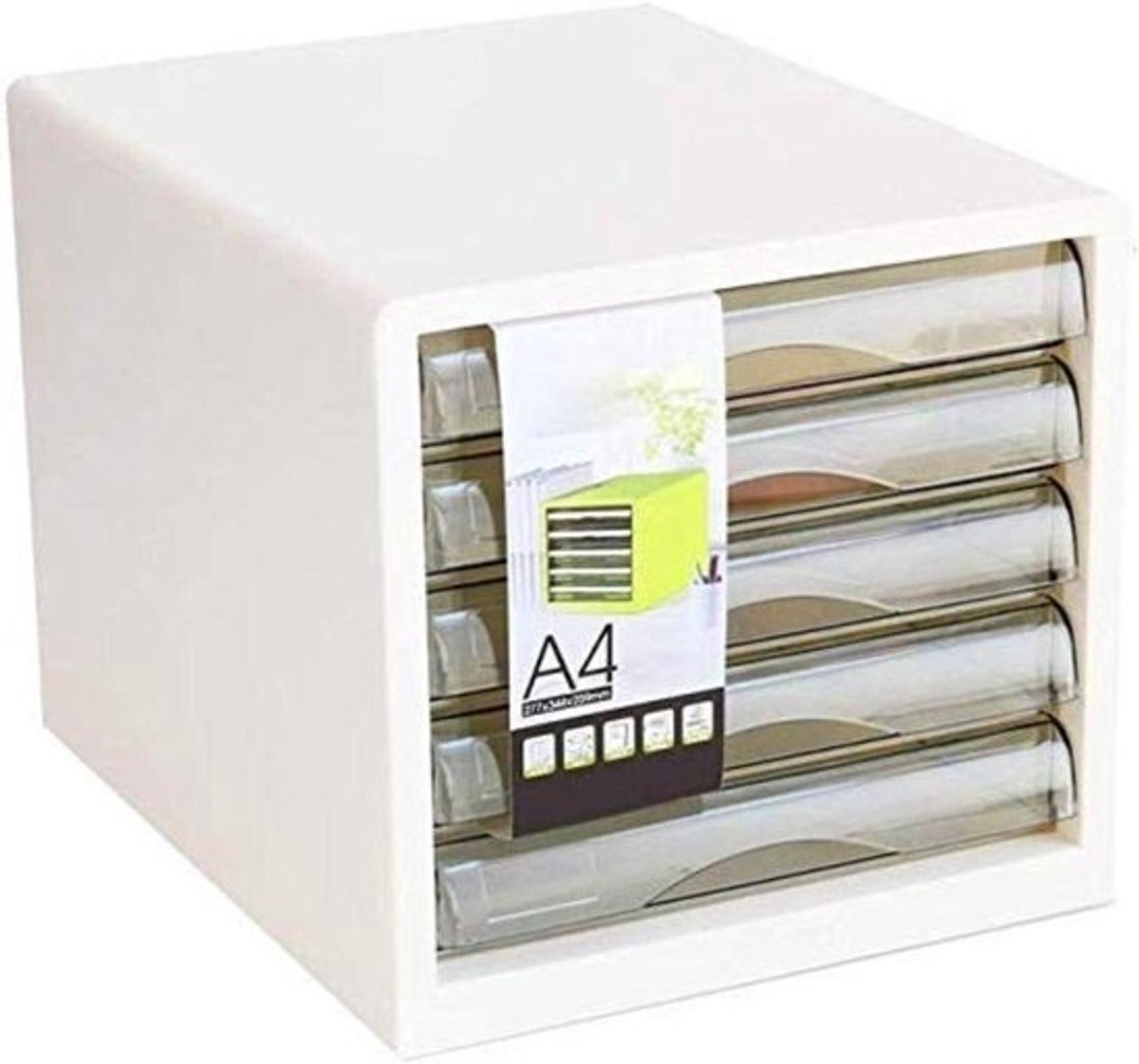 Dossierkast - Voor bureau - Opberger - Met laden - Voor kantoororganisatie - Laden - Met schuine rand - 275 x 34 x 26 cm