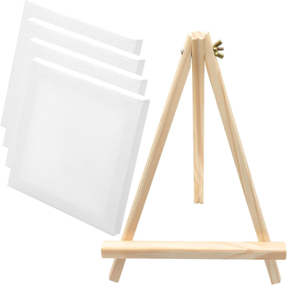 Canvas Panel Set - Schildersdoeken - Schilderen - Vooraf Geprimal - 4 Stuks 20x20cm - Wit