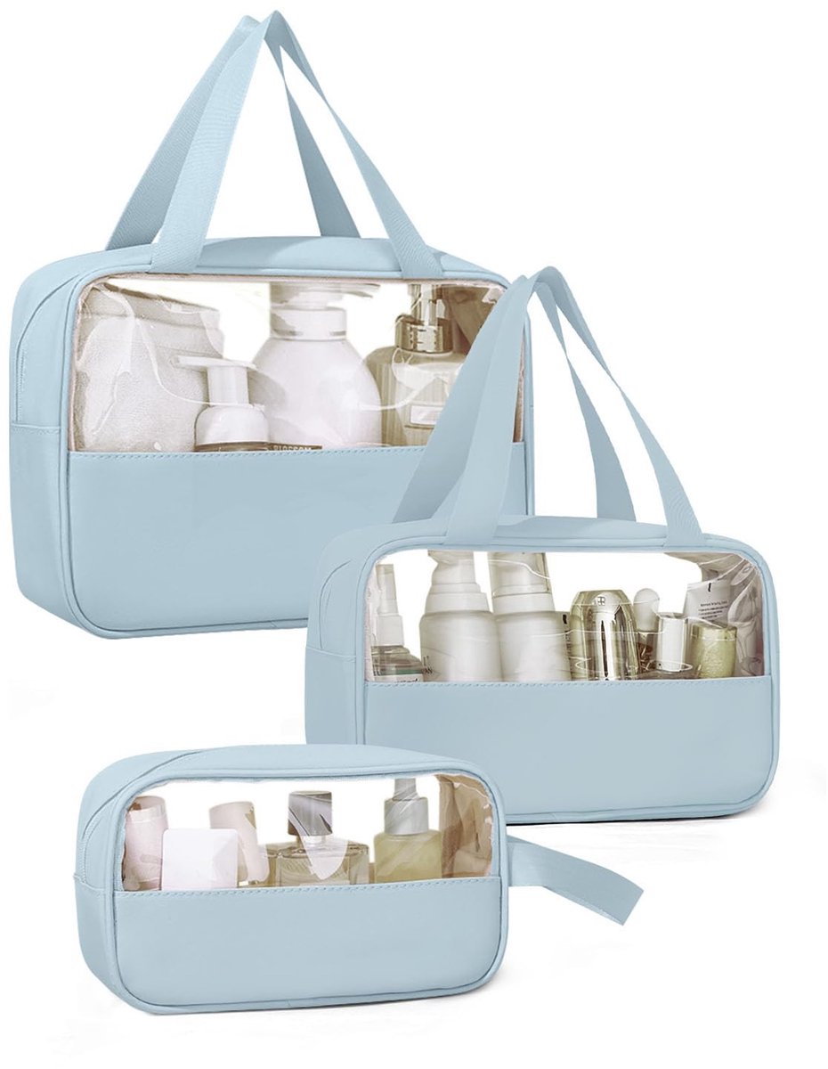 Laxee Toilettas Dames Heren, Blauw, S+M+L, Minimalistisch - ShopVlot