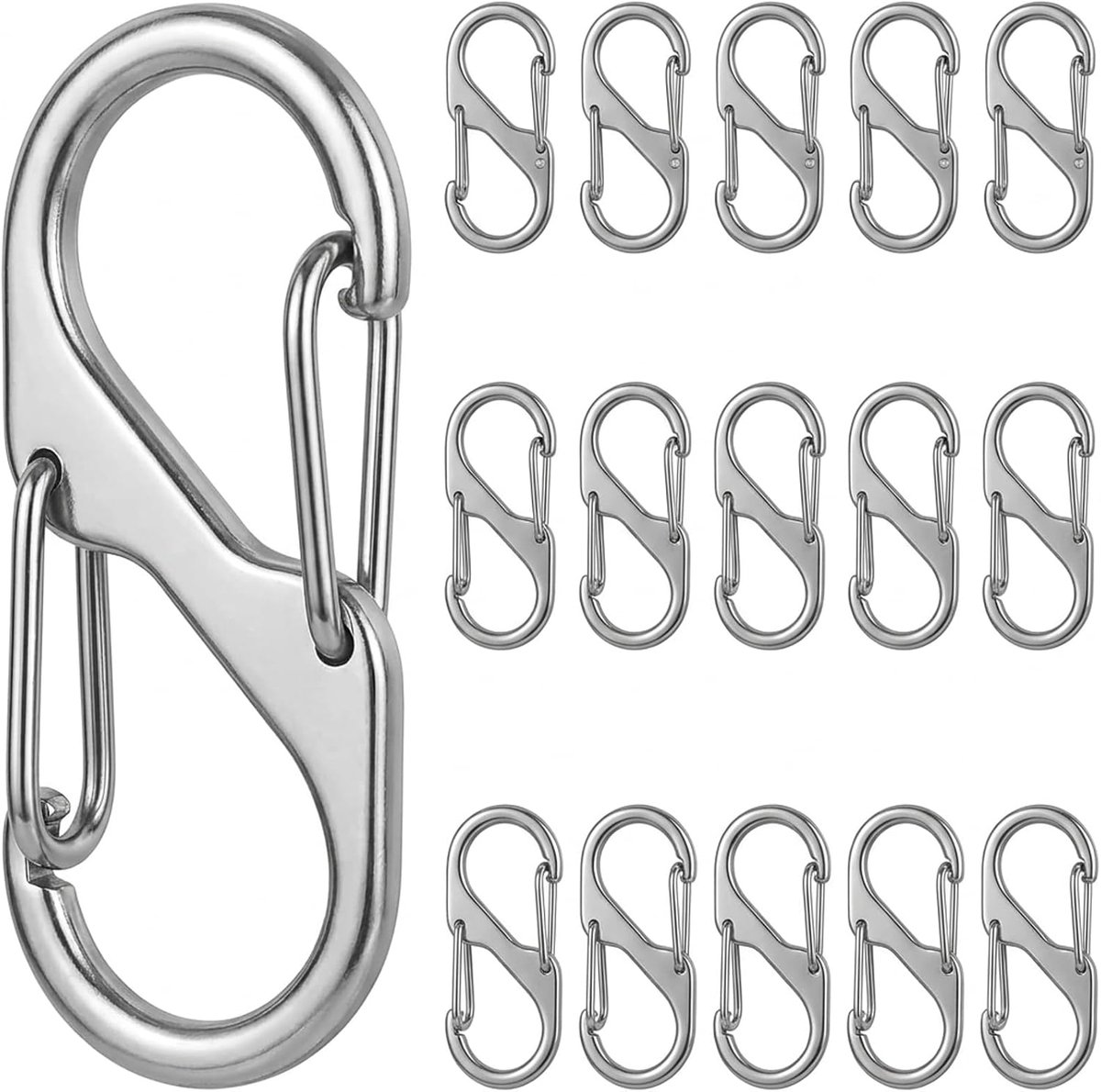 50 stuks S-karabijnhaken, kleine karabijnhaken, metalen karabijnhaken - ShopVlot