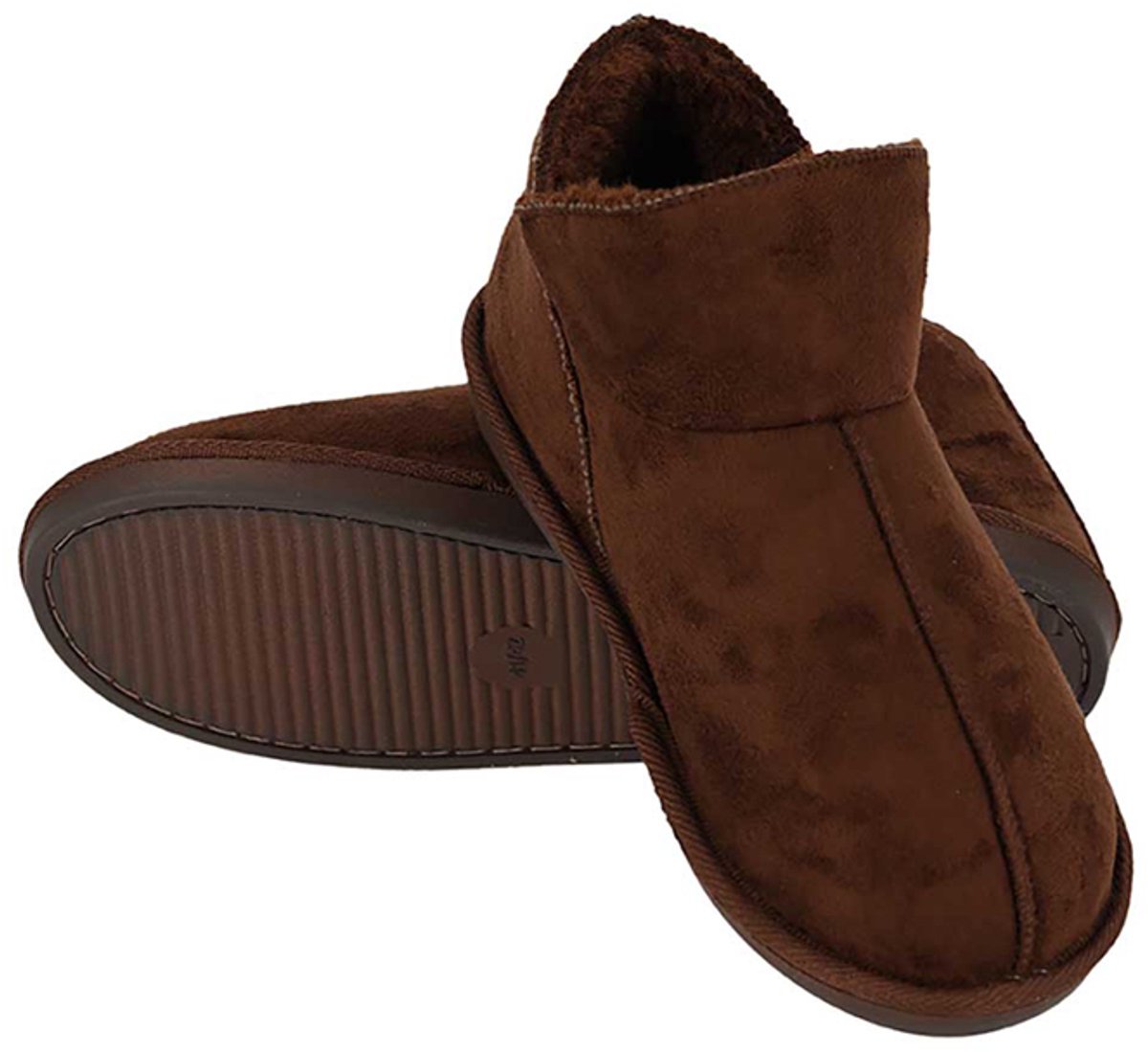 Apollo Pantoffels Dames - Boots Suede - Bruin - Maat 41/42 - Sloffen Hoog Model - Harde zool met grip