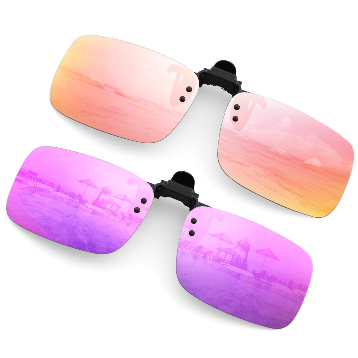 Clip op zonnebril 4 pack - gepolariseerde lens - randloos design - ideaal voor over brillen - ShopVlot