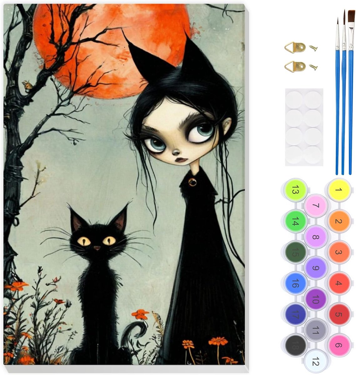 EOBROMD Catwoman Schilderen op nummer voor volwassenen, paint by numbers met lijst, wanddecoratie voor thuis, 20 x 30 - ShopVlot