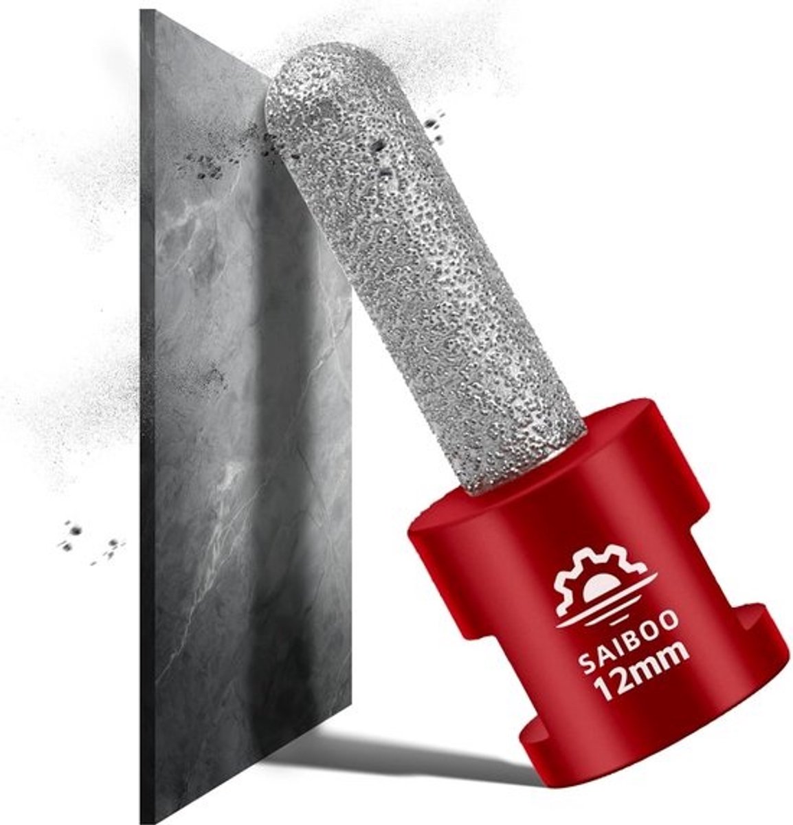 Diamantvingerfrees 12 mm voor keramiek, marmer en graniet - Precisiefreesbit met M14-draad