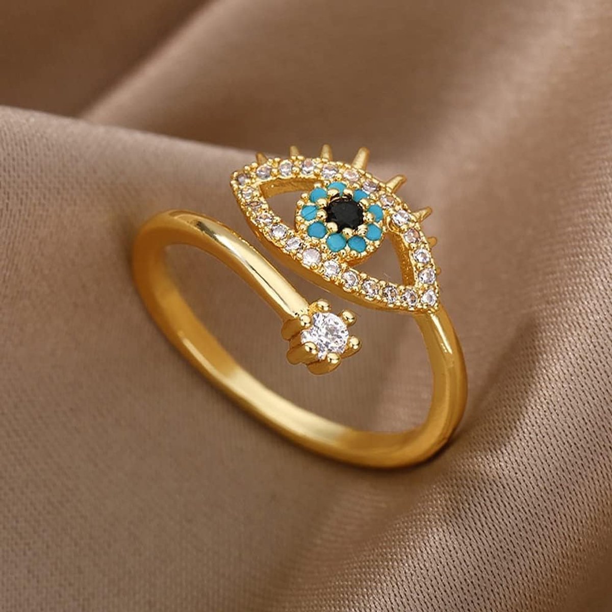 Turks Blue Evil Eye Rings, Eyes Of Horus For Women Open Instage Ring (verstelbaar)