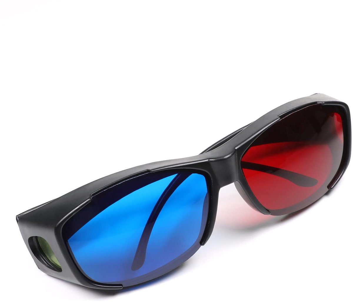 2 x rood-blauwe 3D-bril/cyaan-anaglyph-bril, 3D-visiebril voor tv-games, DVD, 3D, virtuele video