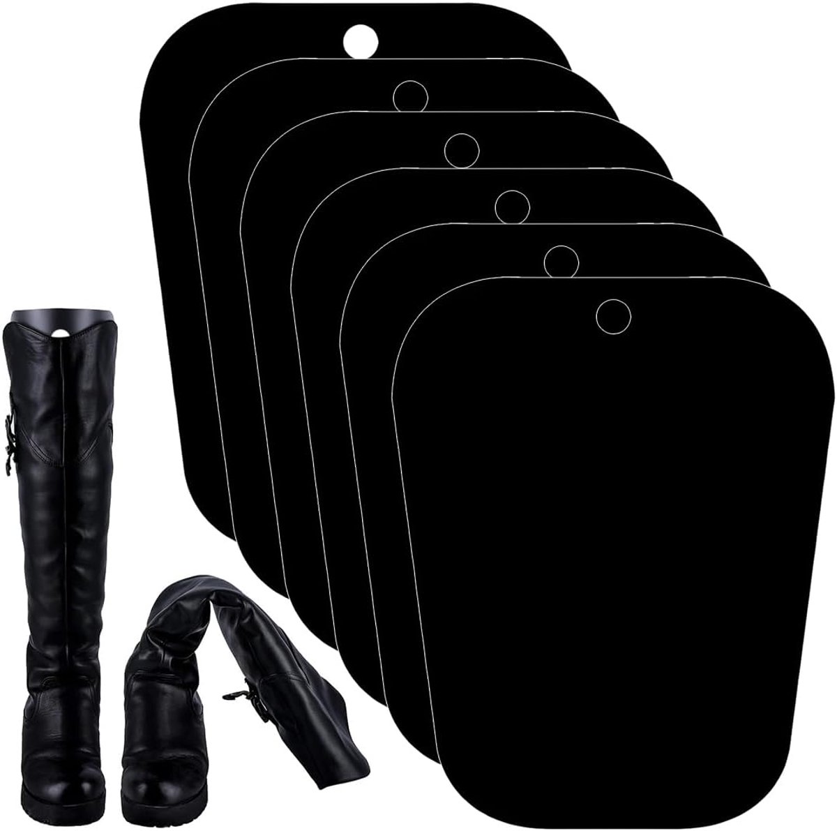 6 Hoogwaardige Bootstretches voor Vrouwen en Mannen,Gebruikt om Laarzen in de Vorm van Bootshapers te Houden,Boot-Molding Inserts,Hoge Bootsupports - zwart 12 Inch