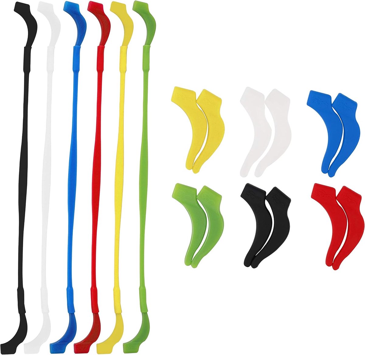 6 stuks brillenriem van siliconen, antislip, met oorhaken