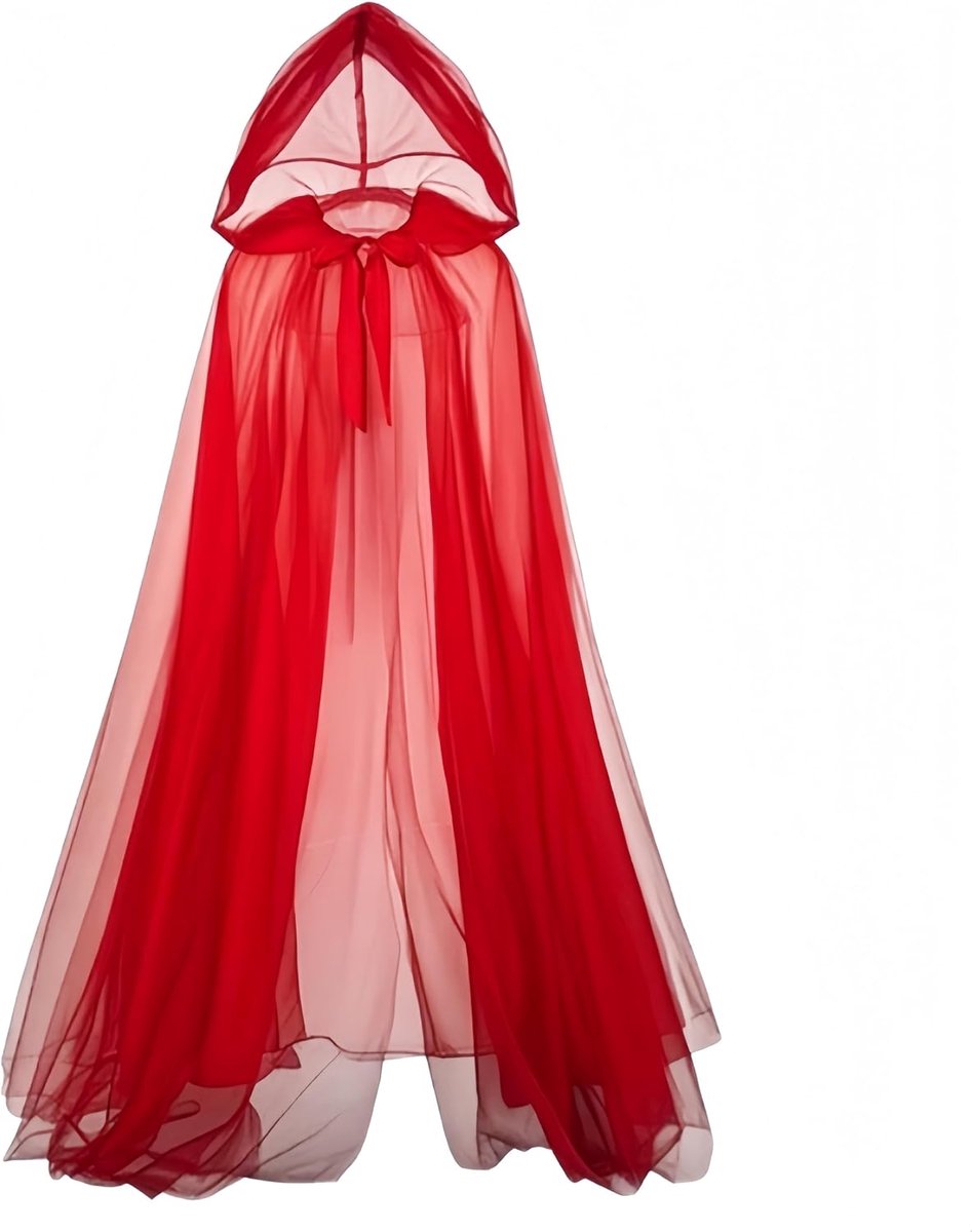 Tule Cape met Capuchon,3 Lagen Lichtgewicht Mesh Kostuum Mantel met Stropdas voor Halloween-Feest,Cosplay,Fotoshoot,Toneelvoorstelling,150cm