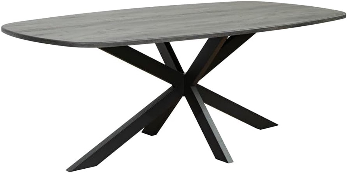 Eettafel Deens ovaal 240cm zwart Hero ovale eetkamer tafel